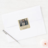 Afstuderen Modern Rustic Typography Foto Vierkante Sticker (Envelop)