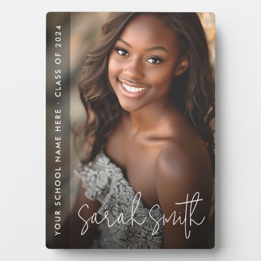 Afstuderen modern script donkere overlay fotoplaat (voorkant)