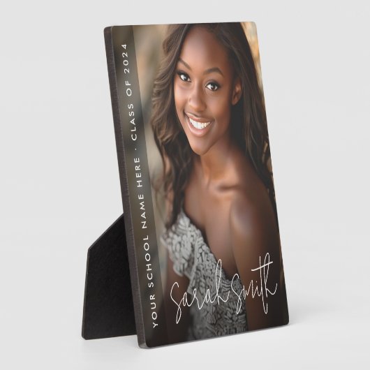 Afstuderen modern script donkere overlay fotoplaat (Zijkant)