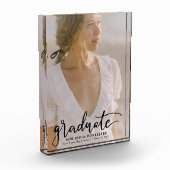 Afstuderen Modern Script Elegant Afstudeerder Foto (Links)
