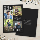 Afstuderen Modern Strak Vier Foto's Zwart Aankondiging