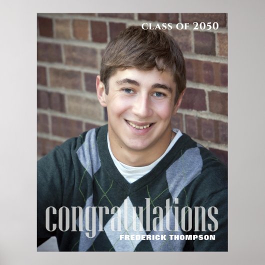 Afstuderen Modern twee-foto minimalistisch script Poster (Voorkant)