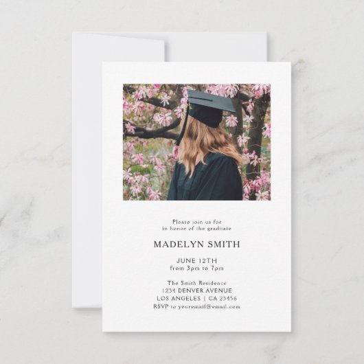 Afstuderen Modern Vertical Photo Afstuderen Kaart (Achterkant)