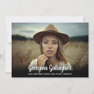 Afstuderen Modern Vette foto   Manuscript naam Afs Aankondiging