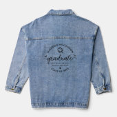 Afstuderen Modern Zwart Script Hearts Pet Aangepas Denim Jacket (Achterkant)