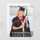Afstuderen Moderne Afgestudeerde Foto Bedankt Briefkaart (Voorkant / Achterkant)