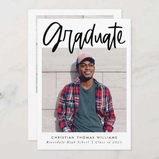 Afstuderen Moderne Afstuderen van het Manuscript M Aankondiging (Voorkant / Achterkant)