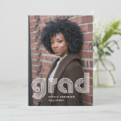 Afstuderen | Moderne disco typografie en twee foto Kaart (Staand voorkant)