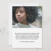 Afstuderen | Moderne disco typografie en twee foto Kaart (Achterkant)