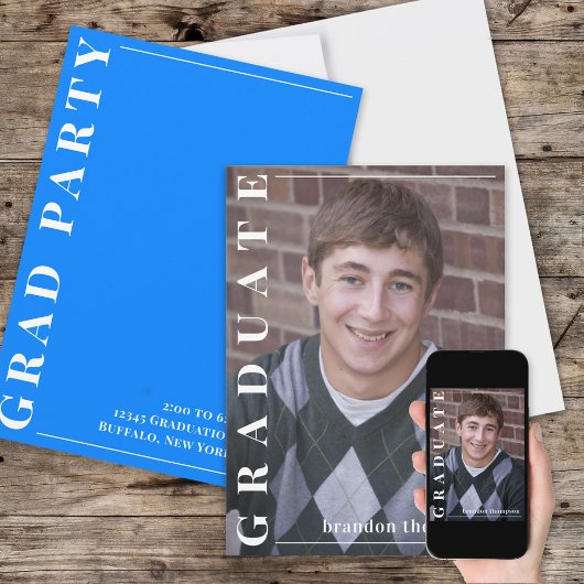 Afstuderen Moderne Eenvoudige fotominimalist Azure Kaart