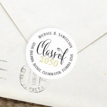 Afstuderen Moderne Elegant Script Class of Gold