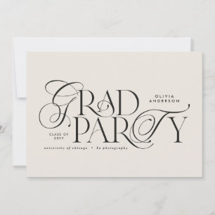 Afstuderen moderne elegante typografie zwart & wit kaart