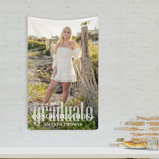 Afstuderen Moderne foto felicitatie eenvoudig Spandoek