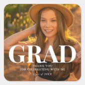 Afstuderen Moderne Foto Vierkante Sticker (Voorkant)