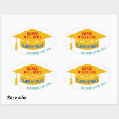 Afstuderen moderne kleur ovale sticker (Vel)