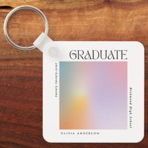 Afstuderen moderne minimale aura pastel-typografie sleutelhanger
