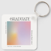 Afstuderen moderne minimale aura pastel-typografie sleutelhanger (Achterkant)