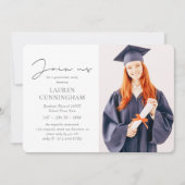 Afstuderen Moderne Minimalistische Foto Afstudeerd Kaart (Voorkant)