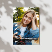 Afstuderen Moderne minimalistische twee foto eenvo Bedankkaart