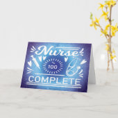 Afstuderen Moderne Paarse Geslepen Verpleegster Kaart (Gele Bloem)
