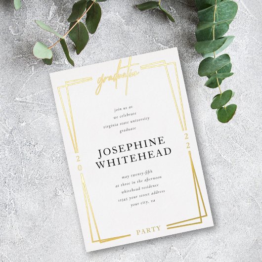 Afstuderen Moderne Partij Folie Uitnodiging