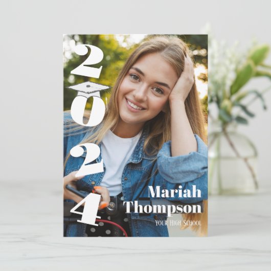 Afstuderen moderne typografie Foto klasse 2023 Kaart (Staand voorkant)