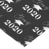 Afstuderen Moderne Typografie KLASSE VAN Zwart Wit Korte Tafelloper (Hoek)