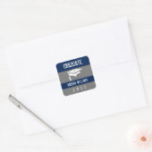 Afstuderen Moderne Typografie Witte Navy Sticker (Envelop)