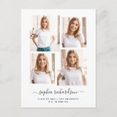 Afstuderen | Moderne vier foto collage lay-out Briefkaart (Voorkant)
