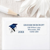 Afstuderen Mortar pet & diploma, letter N Etiket (Insitu)