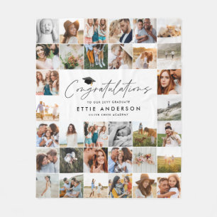 Afstuderen Multi foto Gefeliciteerd cadeau Fleece Deken