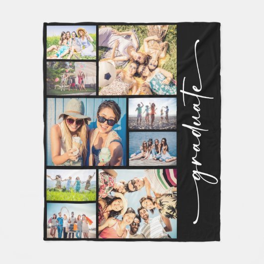 Afstuderen Multi Fotocollage Fleece Deken (Voorkant)
