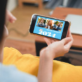 Afstuderen Multi-Photo Blue Class of 2023 QR Code Kaart