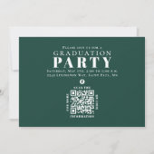 Afstuderen Multi Photo Collage Dark Green QR Code Kaart (Achterkant)
