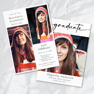 Afstuderen Multi Photo Kalligrafie Afstuderen Kaart