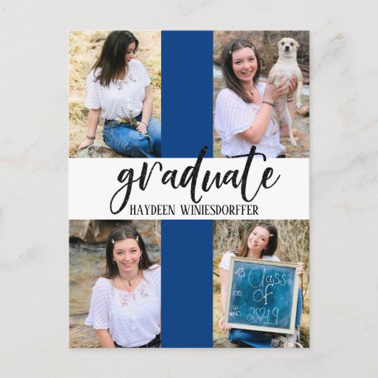 Afstuderen Multi Photo Template Color Block Briefkaart (Voorkant)