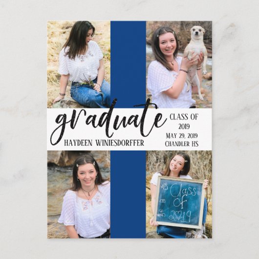Afstuderen Multi Photo Template Color Block Briefkaart (Voorkant)