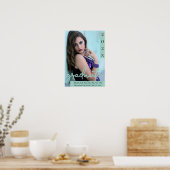 Afstuderen muntscript | Moderne groene foto Keepsa Poster (Keuken)