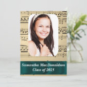 Afstuderen muziekvel kaart (Staand voorkant)