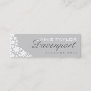 Afstuderen Naam Card Light Grey White Stars Contactkaartje