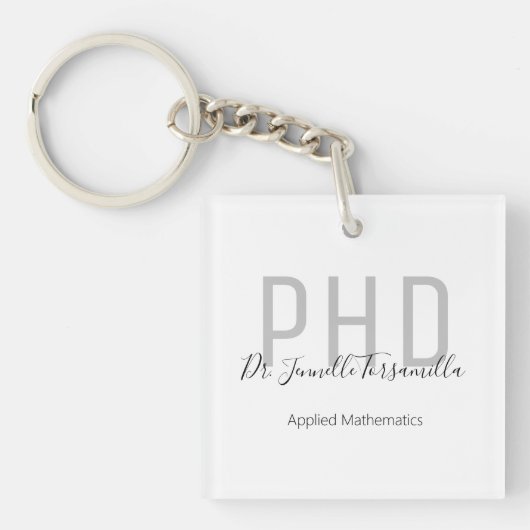 Afstuderen naam graad PhD Sleutelhanger (voorkant)