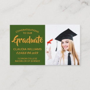 Afstuderen naam Kaart - Elegant Classic Insert Kaa Contactkaartje