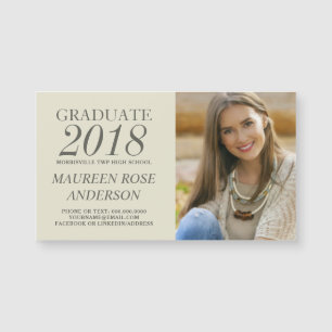 Afstuderen Naam Kaart Foto Contact Keepsake