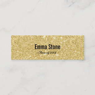 Afstuderen Naam Kaart Modern Gold Glitter Insert Contactkaartje