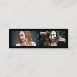 Afstuderen naam kaart Senior Jaar voegt foto Blk t Mini Visitekaartje