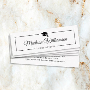 Afstuderen Naam Modern Trendy Script Mini Visitekaartje