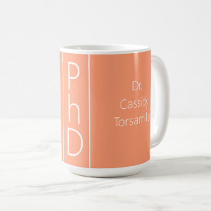 Afstuderen Naam Perzikwit PhD Koffiemok