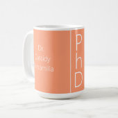 Afstuderen Naam Perzikwit PhD Koffiemok (Voorkant links)