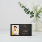 Afstuderen naam rechtenschool afstuderen foto visitekaartje (Staand voorkant)