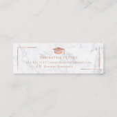 Afstuderen naam roos goudbruine marmer foto mini visitekaartje (Achterkant)